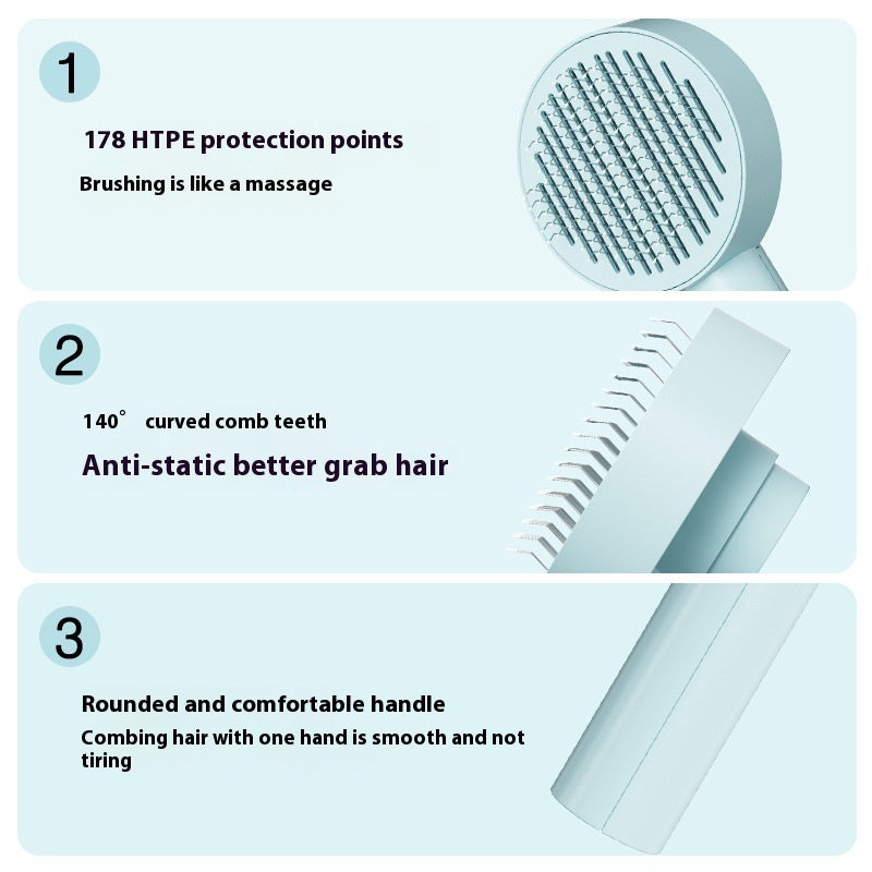 Self-Cleaning Pet Needle Comb for Dogs & Cats