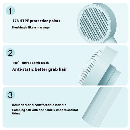 Self-Cleaning Pet Needle Comb for Dogs & Cats