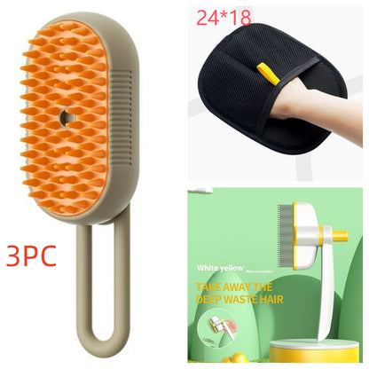 3-in-1 Electric Steam Brush for Cats & Dogs