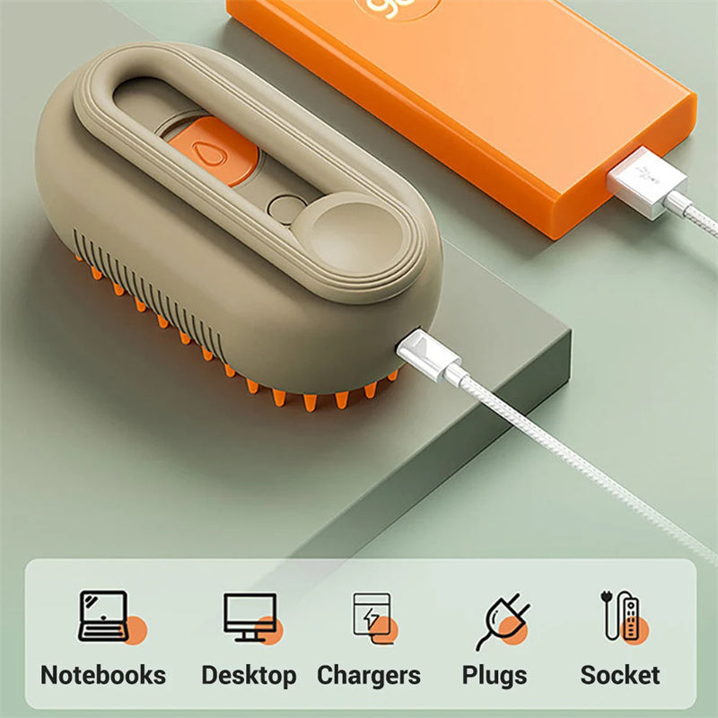 3-in-1 Electric Steam Brush for Cats & Dogs