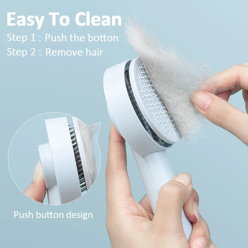 Self-Cleaning Pet Needle Comb for Dogs & Cats